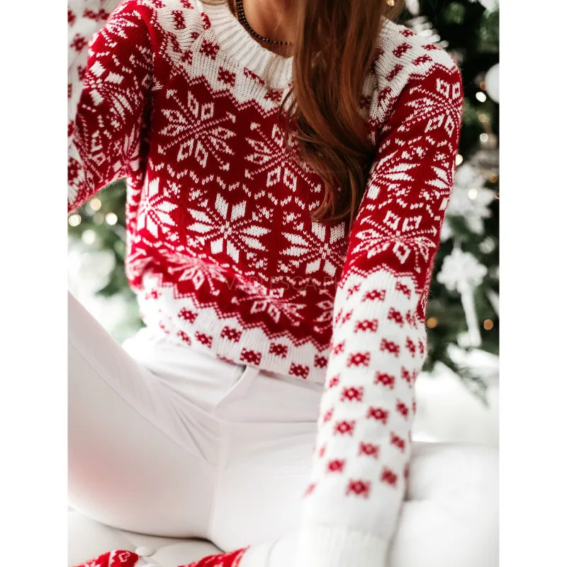 hirigin Women Autumn snowflake Knitted Sweater Christmas Knitwear 2020 Fashion Chrismas Home Party Sweater Plus Size S-2XL sweater hoodie Sweaters