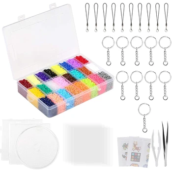

24000x Melting Bead, 24 Color 2.6 mm Mini BEAD KIT, Nail Plate Ironing Paper, for Party Craft