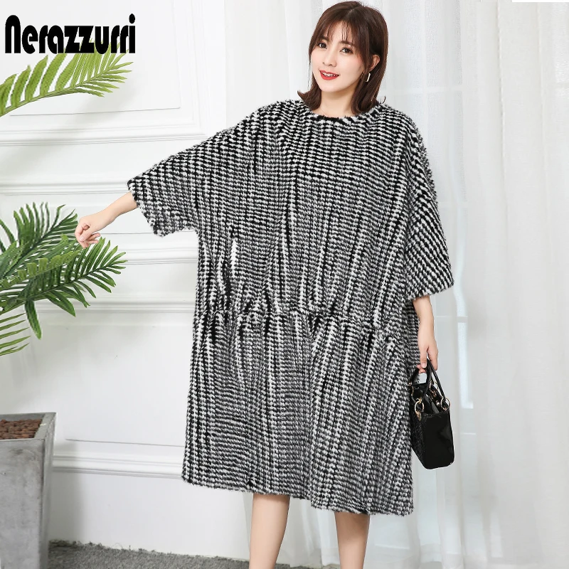 

Nerazzurri womens winter fashion 2019 loose colorful warm fulffy faux fur pullover oversized plus size women fake mink fur coat