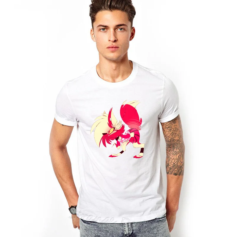 Hazbin отельная литая футболка, Мужская одежда, модные мужские Забавные топы с графическим принтом, футболка с коротким рукавом, футболки, уличная одежда - Цвет: 8