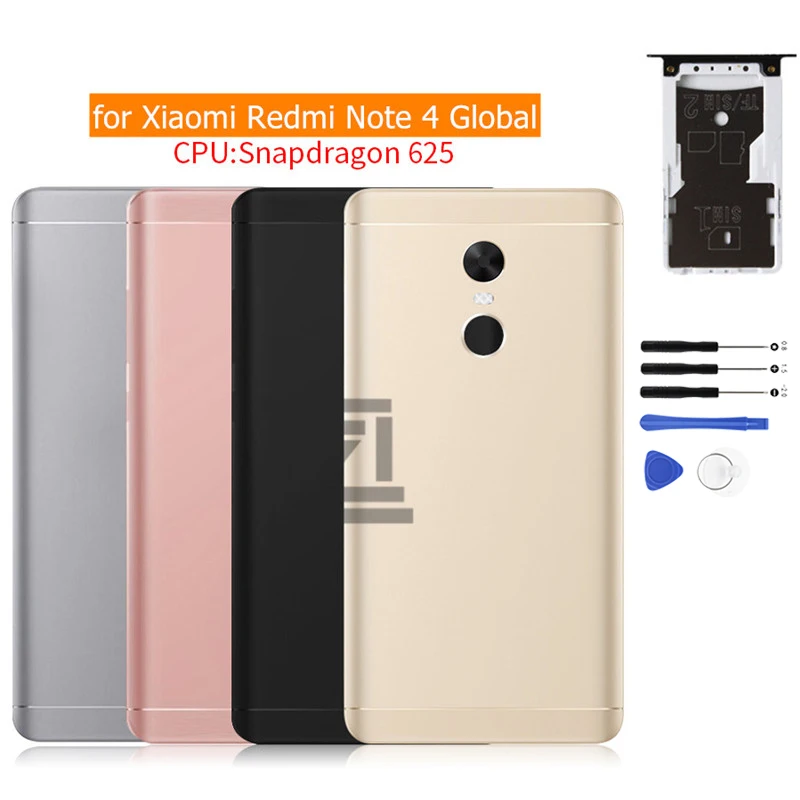 Задняя крышка аккумулятора для Xiaomi Redmi Note 4 Global металлический корпус задней двери
