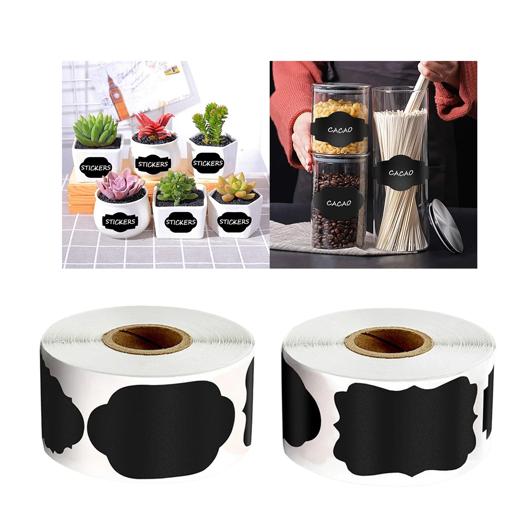 300x/roll Chalkboard Kitchen Glass Jar Name Bottle Tag Stickers Blackboard Label
