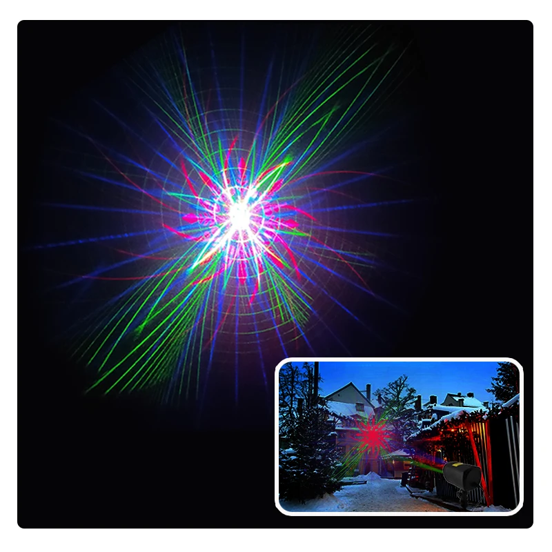 Christmas Sky Star Laser Projector Lights Showers 24 Patterns Effect Remote Moving Waterproof Outdoor RGB Garden Lawn Xmas Deco