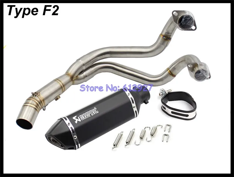 MT07 FZ07 мотоцикл Выхлопная полная система Akrapovic для Yamaha mt-07 FZ-07 Tracer- с глушителем XSR700 - Цвет: Type F2