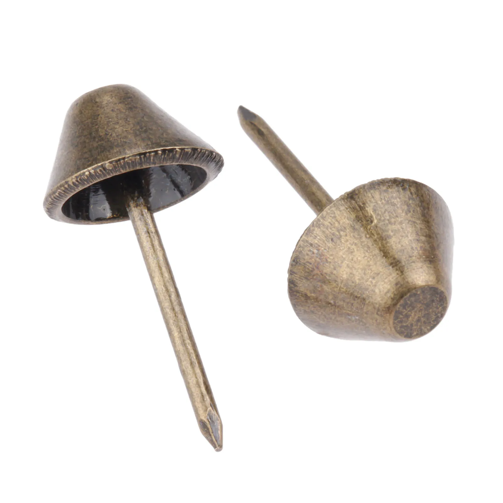 Upholstery Nail 50pcs Flat Upholstery Nails Sofa Studs Pins Tacks Antique Bronze Iron Vintage Jewelry Box Basket 11mm*17mm Furniture Hardware