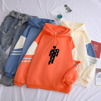 

Billie Eilish Hoodies Women Autumn Winter New Fleece Contrast Color Patchwork Hooded Casual Streetwear Drop Shoulder Sweatshirts