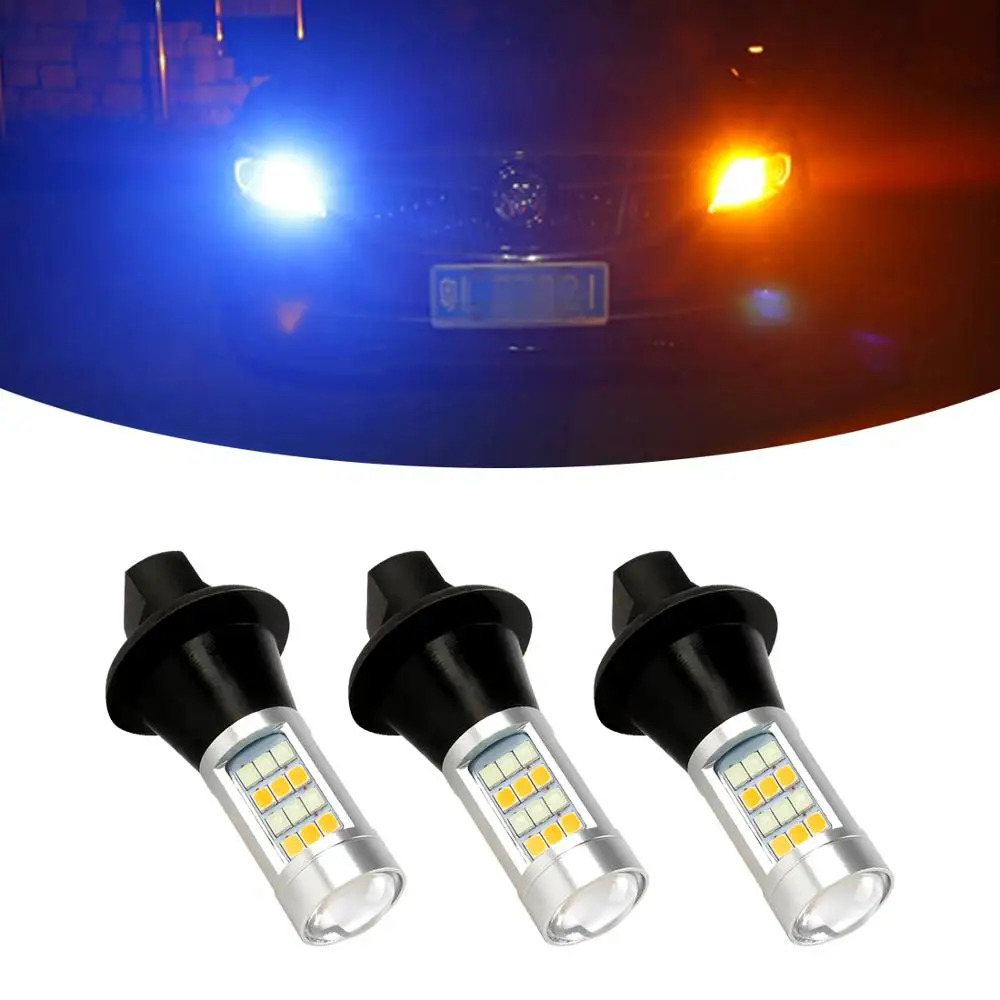 

VGETTING 42SMD 1156 BA15S S25 BAU15S PY21W Canbus Error Free Dual-Color Switchback LED Turn Signal Light With DRL Function Kit