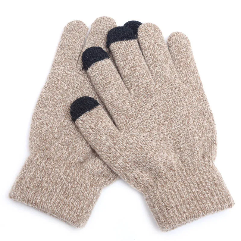 cotton gloves for men Winter Touch Screen Gloves Women Men Warm Skiing Gloves Cashmere Knit Mittens Full Finger Weave Glove Guantes Adult Thick Luvas cold weather work gloves