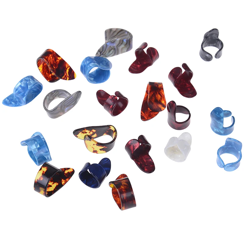 10pcs guitar thumb and index finger pick mediator cellul ul thumb finger pick random color guitar accessories