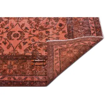 

Handmade Orange Vintage Overdyed Turkish Area Rug 202x327 Cm-6'8''X10'9''