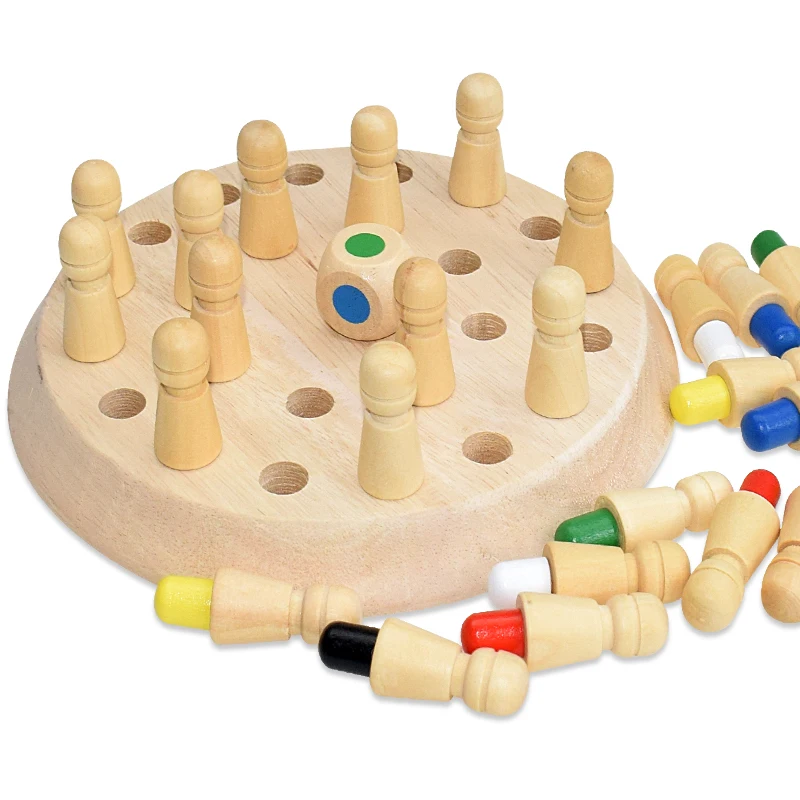 Crianças de Madeira Jogo de Memória Jogo de Tabuleiro Brinquedos para Crianças Vara Xadrez Divertido Bloco Educacional Capacidade Cognitiva Presente Cor 8 Brinquedos e hobbies
