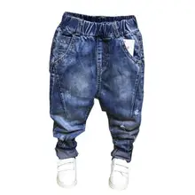 Модные джинсы для маленьких мальчиков, весна-осень, длинные джинсы, повседневные Детские хлопковые брюки, детская одежда