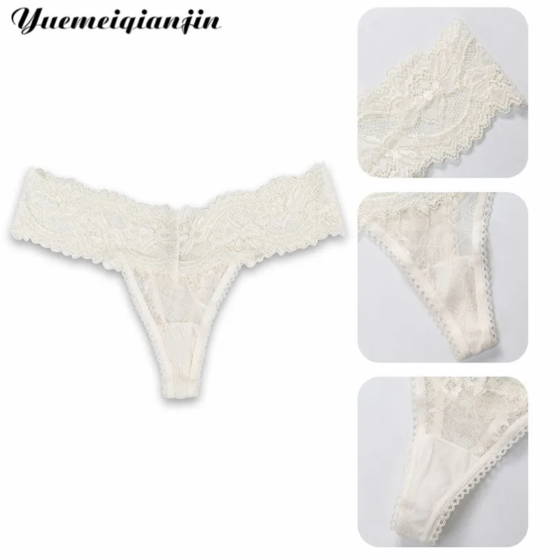 

2 Piece Lace Sexy Underwear Women Lingerie Briefs For Women Panties G-String Underpants Pure Color Hollow Out White Lace Panties
