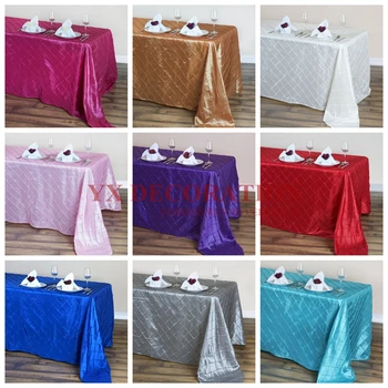 

Taffeta Pintuck Tablecloth Rectangle Tablecloth For Wedding Event Banquet Decoration