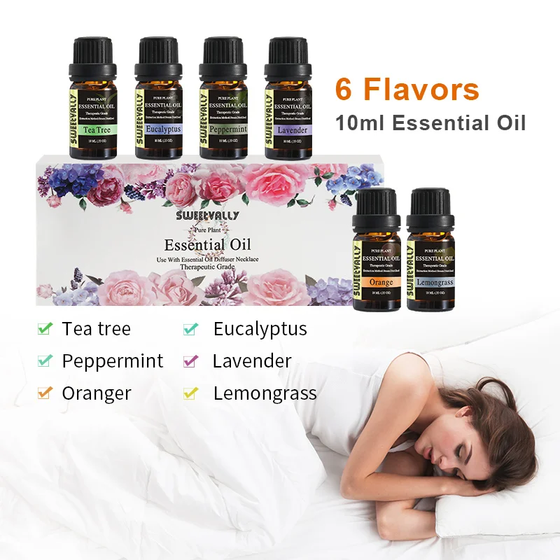 

6pcs 10ml Water-soluble Essential Oil Relieve Stress for Humidifier Fragrance Lamp Air Freshening Aromatherapy Essential Oils