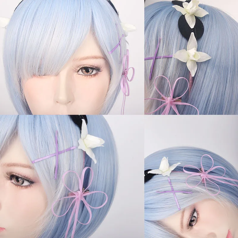 Косплэй парик Re:Zero KARA Hajimeru Isekai жизнь в другой мир Rem Ram костюм головные уборы