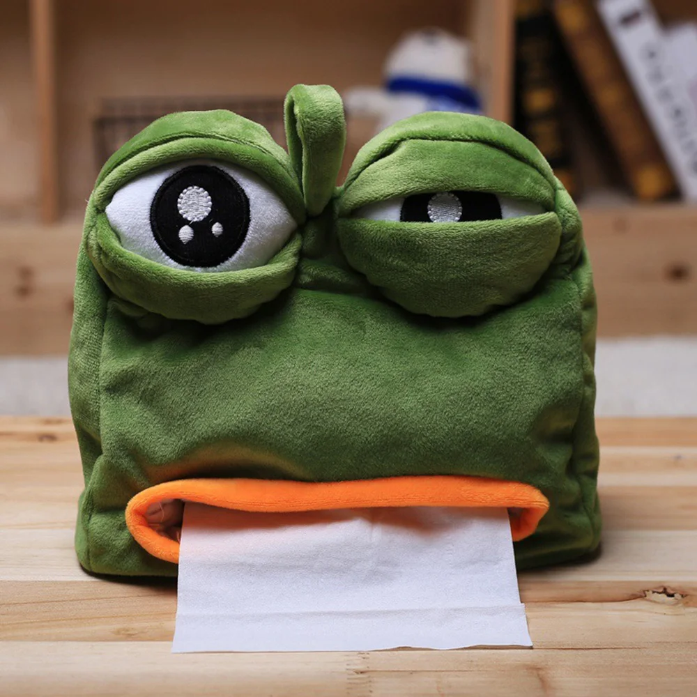 

New Sad Frog Tissue Box Cover Paper Dispenser Tissues Case Home Decoration Funny Gift new