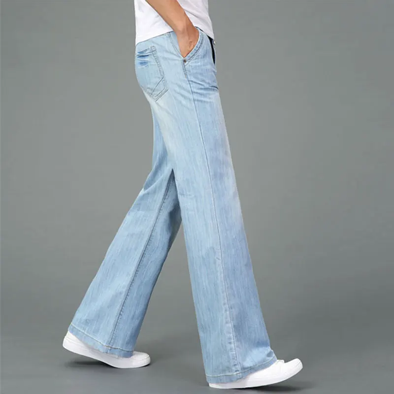 Jeans Men 2020 Summer Thin Large Size Micro Flare Pants Men's Straight Jeans  Wide Legs Loose Pants More Sizes 27-33 34 - Jeans - AliExpress