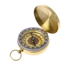 Чистый медный Раскладушка Компас со светящимися карманными часами компас портативный открытый многофункциональный металлический измерительный инструмент линейка