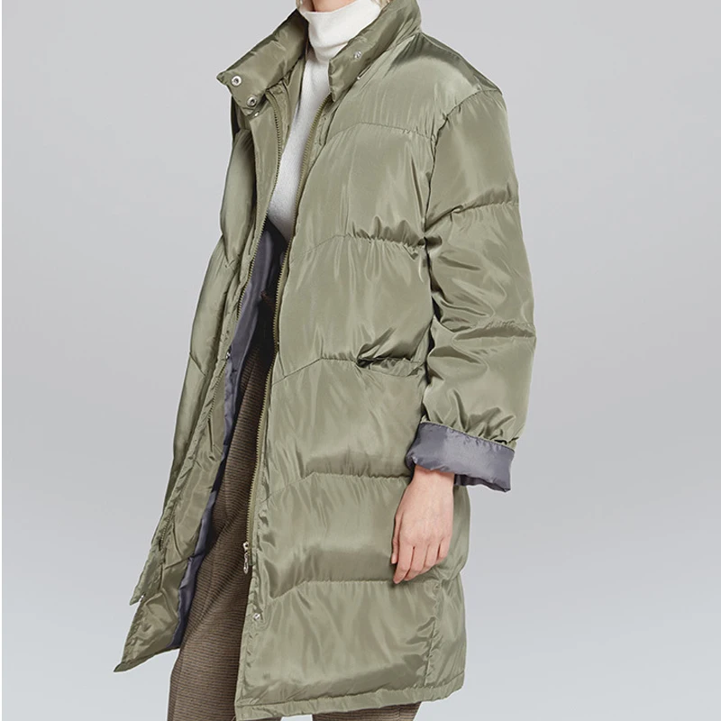 

Plus Size Women Winter Long Coat Female Turtleneck Loose Down Parka Coat Ladies Black Cotton Padded Coat Outwear Office Attire