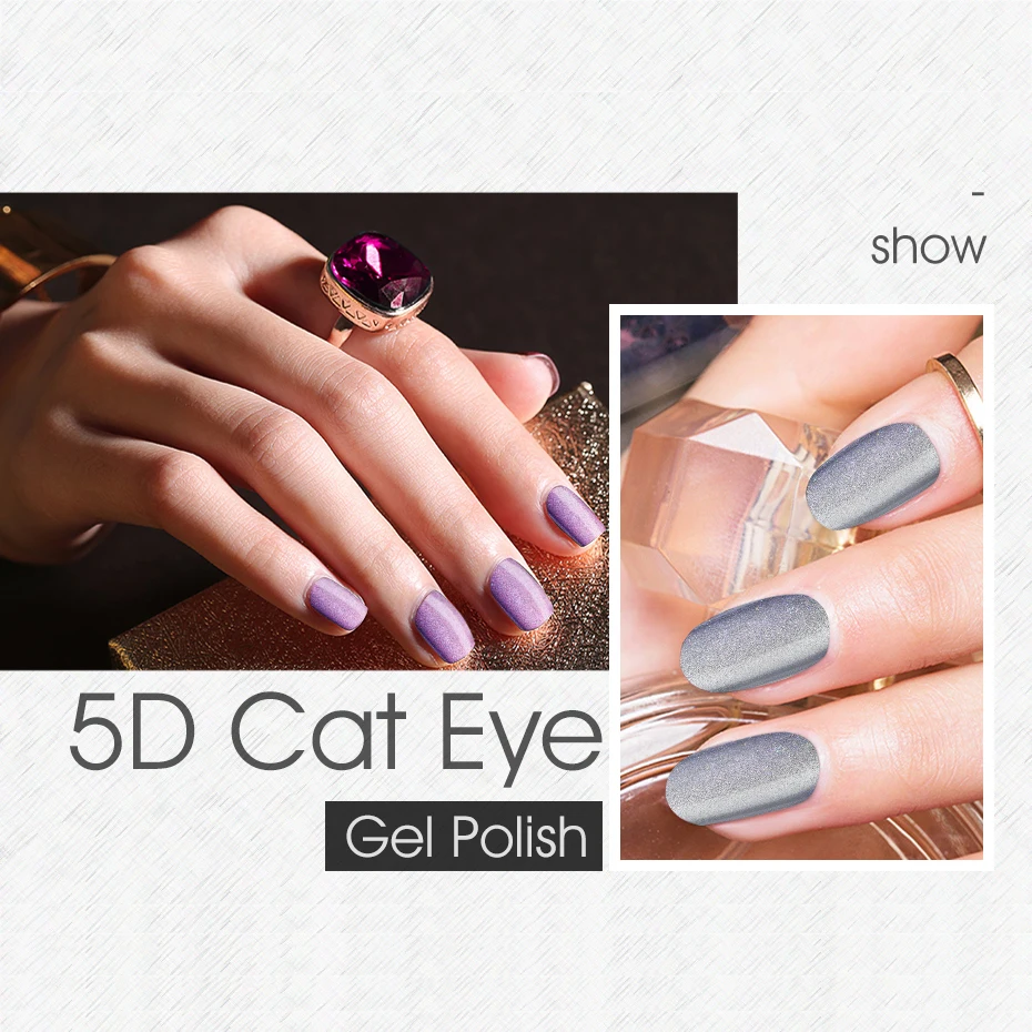 Elite99 10ml Cat Eye UV Gel Nail Polish Soak Off Nail Art Varnish Semi Permanant Lacuqer 5D Effect