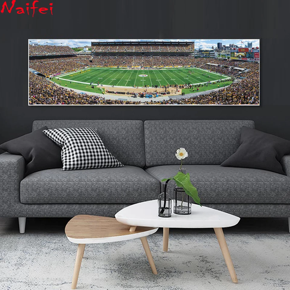 5D DIY Diamond Painting Full Square Round Drill Elephant Diamond Embroidery Sports Football match Handcraft Decoration For Home-4