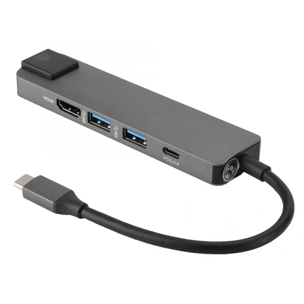 USB C к HDMI 4K+ RJ45 Gigabit Ethernet+ USB 3,1 type C концентратор адаптер Rj45 Lan