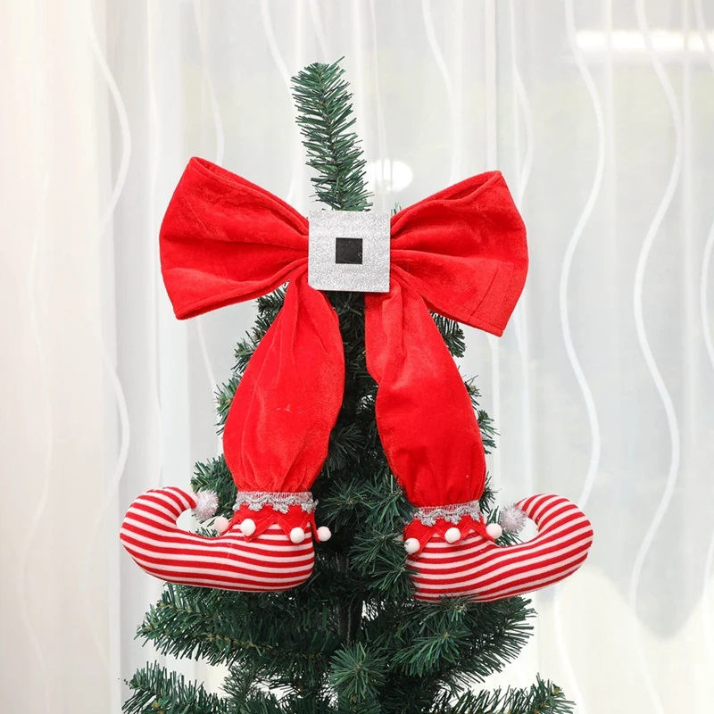 Нога эльфа висящий бант для рождественской ёлки эльф сапоги кулон отель атмосфера макет для нового года вечерние сцены