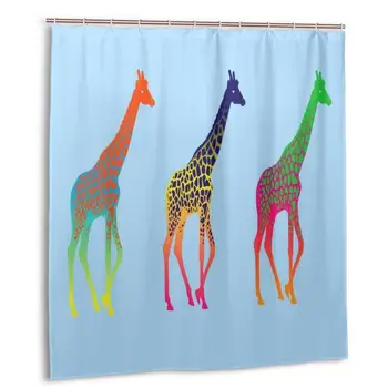 

Giraffe Shower Curtain with Hooks bathroom Waterproof Polyester Fabric