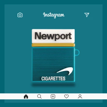 

3D Funny Newport Green Cigarette Box Silicone Protection Headphone Cases For Apple Airpods 1 2 Pro Earphone Cover Accessories