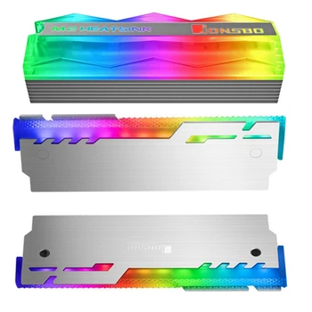 

Jonsbo 1x M.2 ARGB Lighting M.2 SSD Heatsink 5V 3Pin & JONSBO 2Pcs NC-3 Memory Cooler ARGB Cooling Vest LED Light