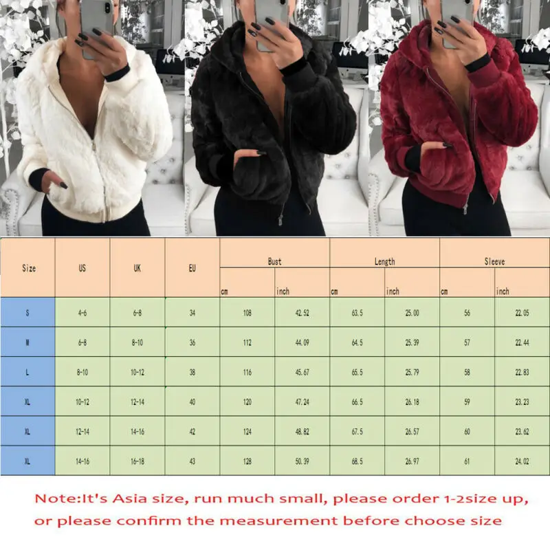 Most effective Women Ladies Long Sleeve Slim Pocket Zipper Short Clothing Fluffy Cropped Coat Jackets Faux Fur Win