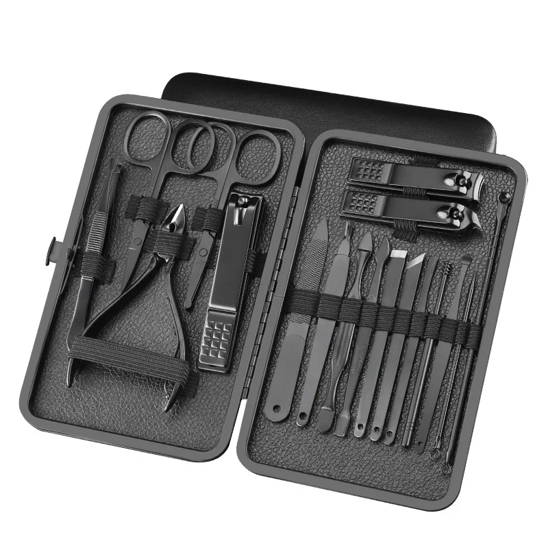 18 Tools Stainless Steel Manicure set Professional nail clipper Kit of Pedicure Paronychia Nippers Cutters