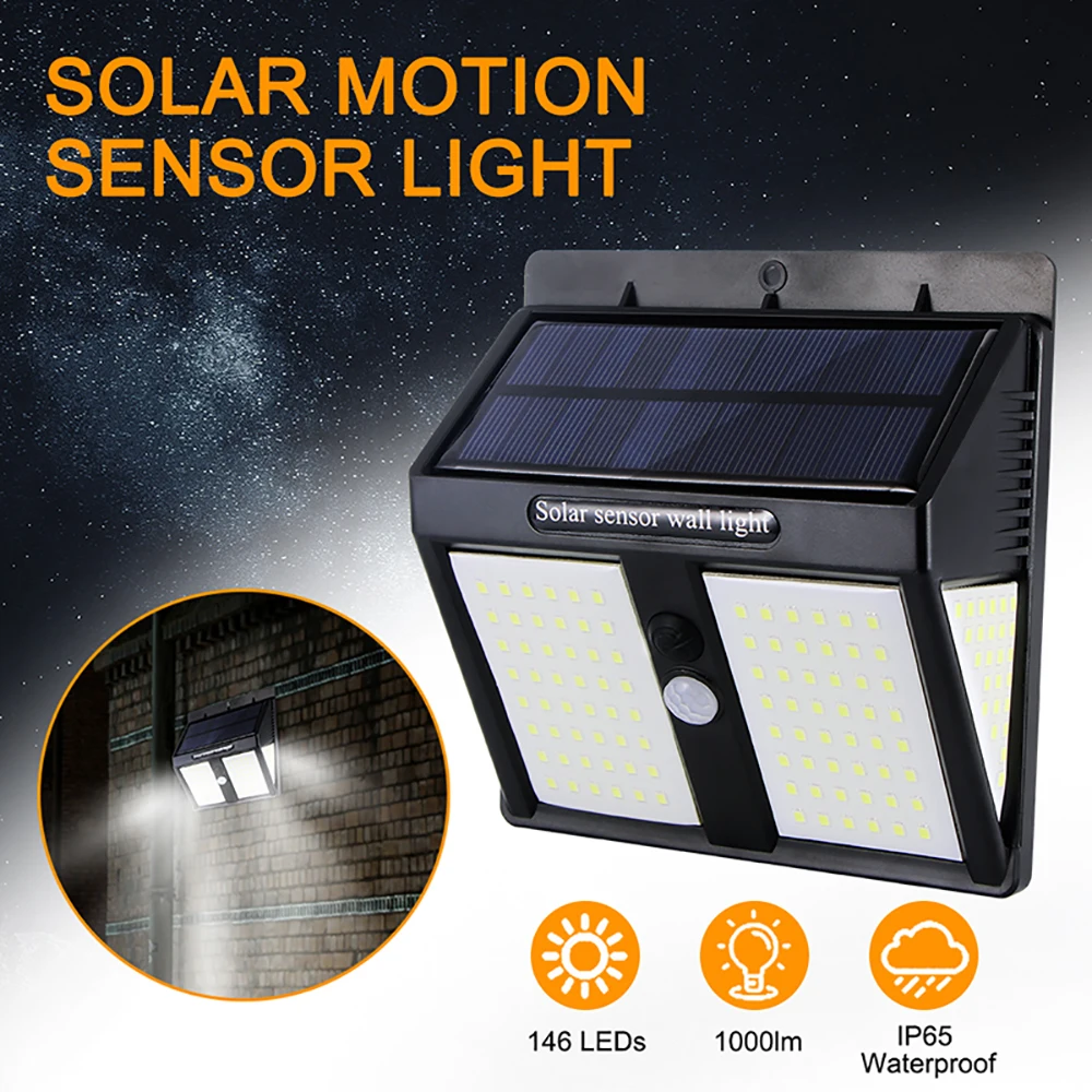 

146 LED Solar Light Wall Light Outdoor Security Lighting Mpow LED Light Waterproof IP65 Motion Sensor Detector Garden Luz solar