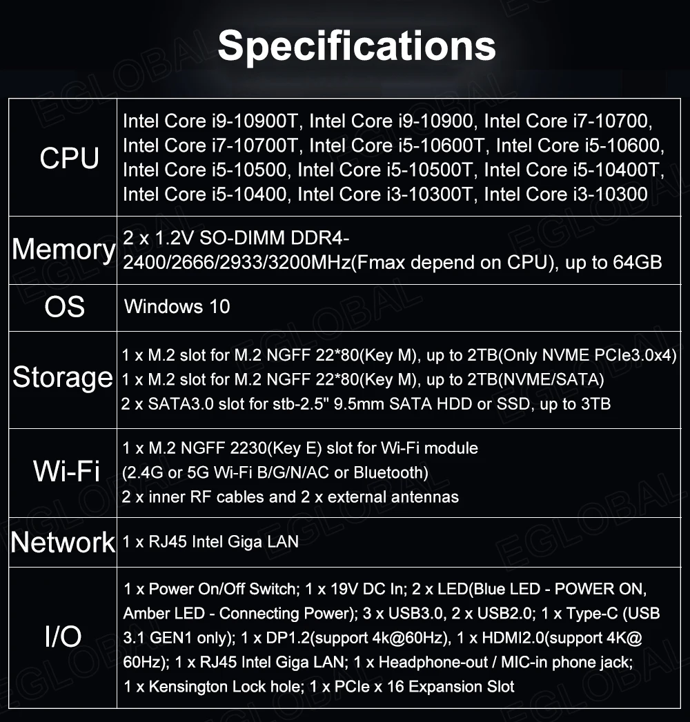 High-Performance DIY Mini Computer with In-tel Core I3/I5 10th Gen, Windows 10 OS, 4K 60Hz, HDMI/DP, and PCIE 16 for Half-Height GPU – Ideal for Gaming and HTPC. Description Image.This Product Can Be Found With The Tag Names Barebone Mini PC, Computer Office, Desktop gaming pc