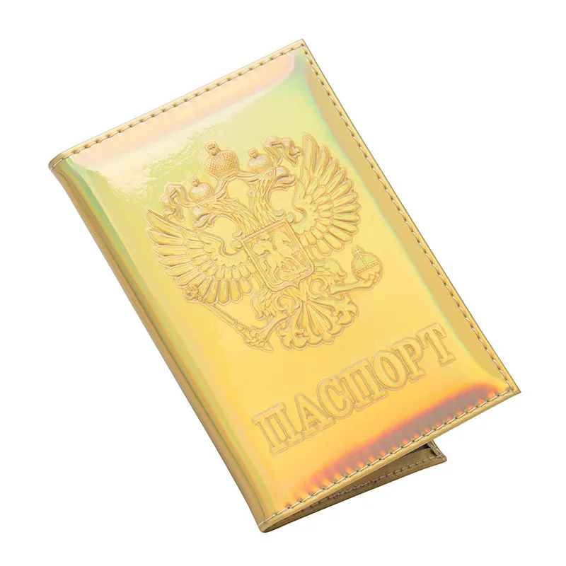 8 цветов Лазерная русская национальная эмблема Обложка для паспорта для мужчин и женщин pu кожаный дорожный Чехол Держатель для паспорта карта ID держатель 14,2*9,8 см