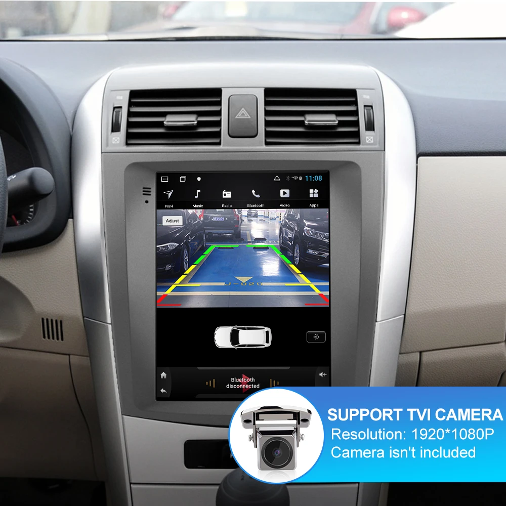 Cheap Isudar H53 Vertical 1 Din Android Auto Radio For Toyota/Corolla 2007-2011 GPS Car Multimedia RAM 4G ROM 64G DSP For Telsa Model 4