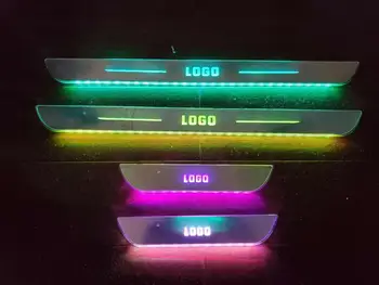 

led threshold Ambient Light wireless magnet adsorption door sill plate Decorative lights for renault koleos talisman, 4pcs