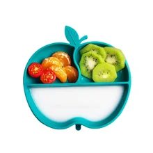 Assiette à dîner en Silicone pour bébé, assiettes à grille une pièce, plateau à collations pour enfants, bol à ventouse antidérapant, vaisselle pour enfants 