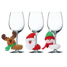 Милый Рождественский бокал для вина покрытие Рождественское украшение Рождественский винный бокал набор покрытие для бутылки в виде Санта-Клауса для новогодних ресторанов