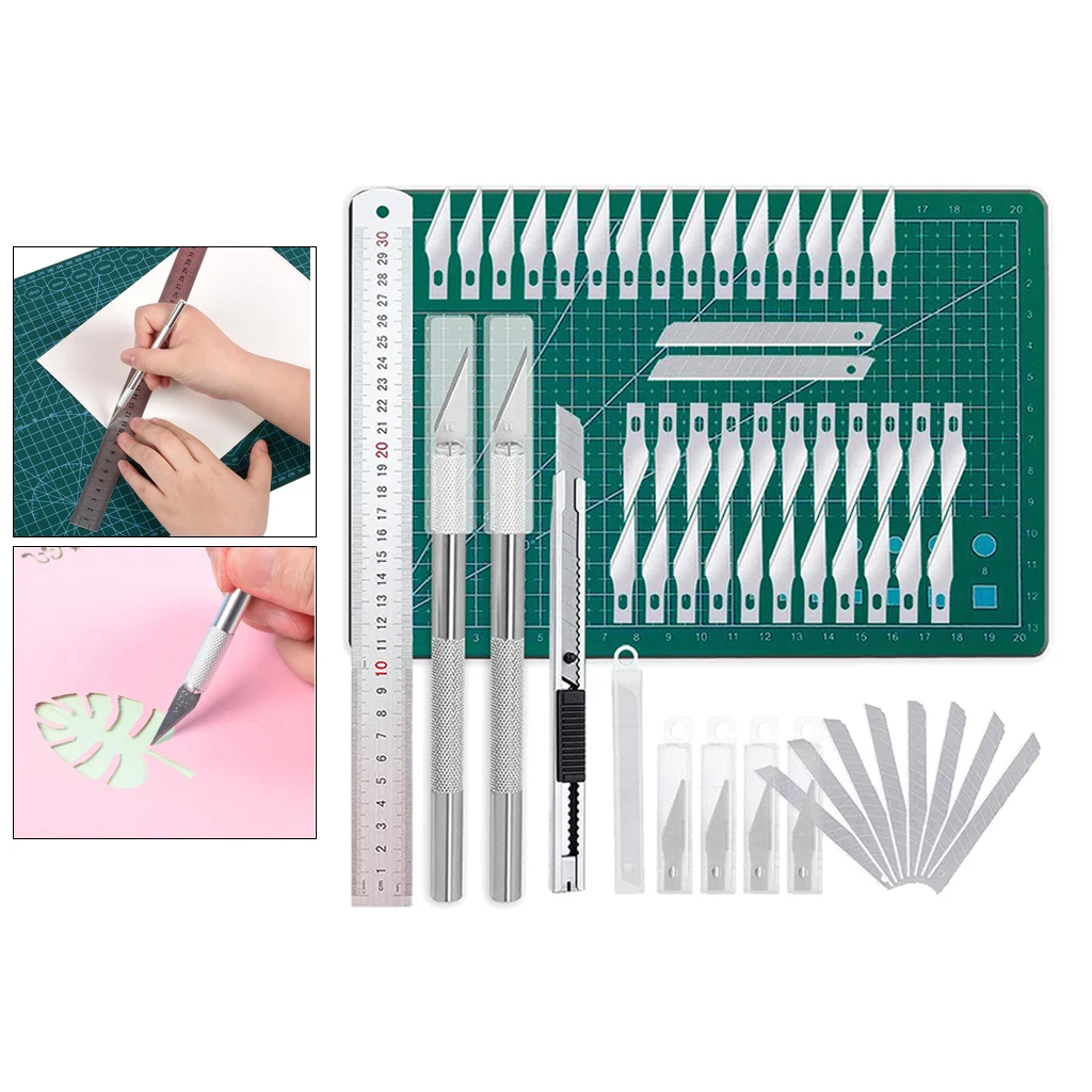 

Set of 55 Precision Knife Upgrade Cutting Mat Carving Craft Knife Hobby Knife Knife Kit DIY Scrapbooking