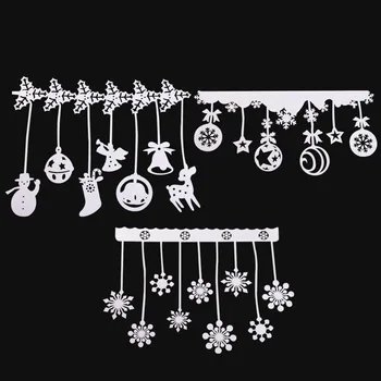 

2pcs/pack Creative Artificial Foam Snowflake Elk Bell Snowman Snowflake Glass Window Decor Frozen Party Christmas Party Supplies