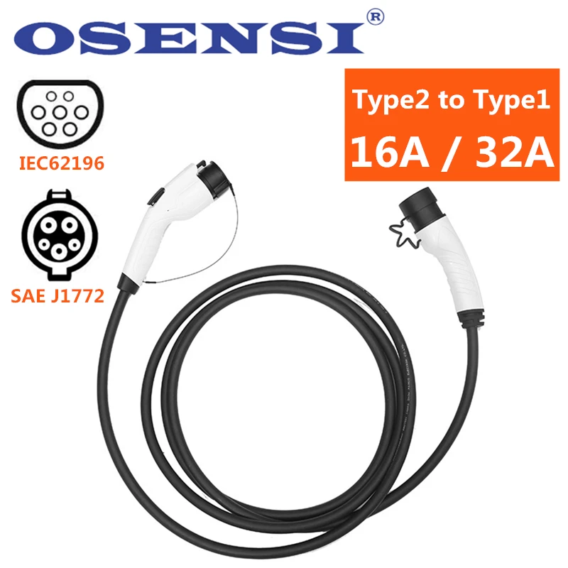 Зарядный кабель ONI типа 2 для 1 EVSE IEC 62196 SAE J1772 EV адаптер зарядки электромобиля 16 А 32
