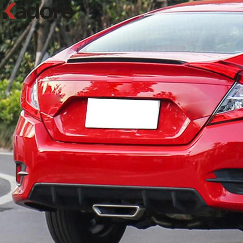 Для Honda Civic углеродное волокно задний спойлер отделка багажника Наклейка с дизайном «Крылья» протектор Аксессуары для автомобиля Стайлинг