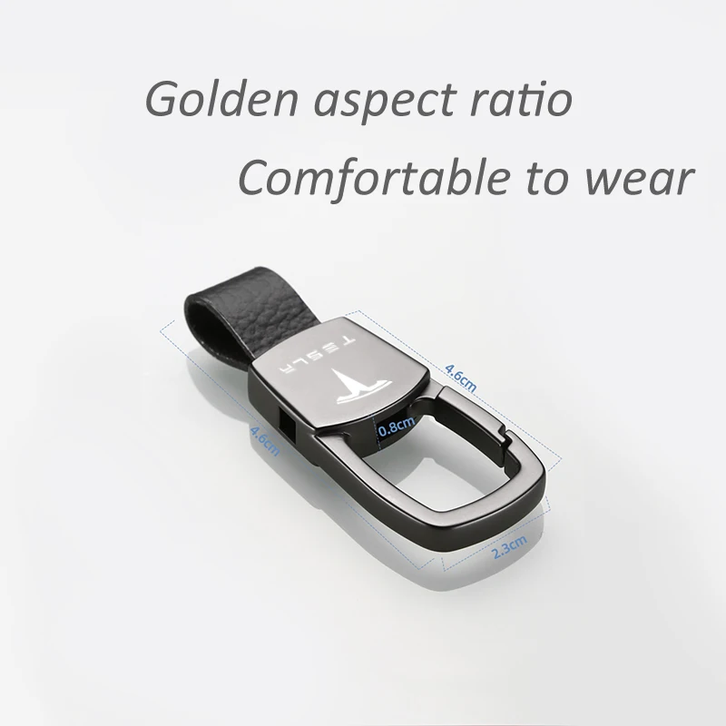 Tesla Leather Waist Buckle Keychain