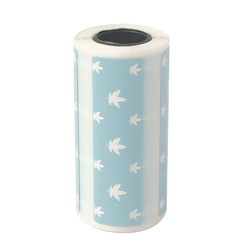 3 Rolls Cute Cartoon Direct Thermal Labels Roll Strong Adhesive Sticker Clear Printing for PeriPage A6 Pocket BT Thermal Printer