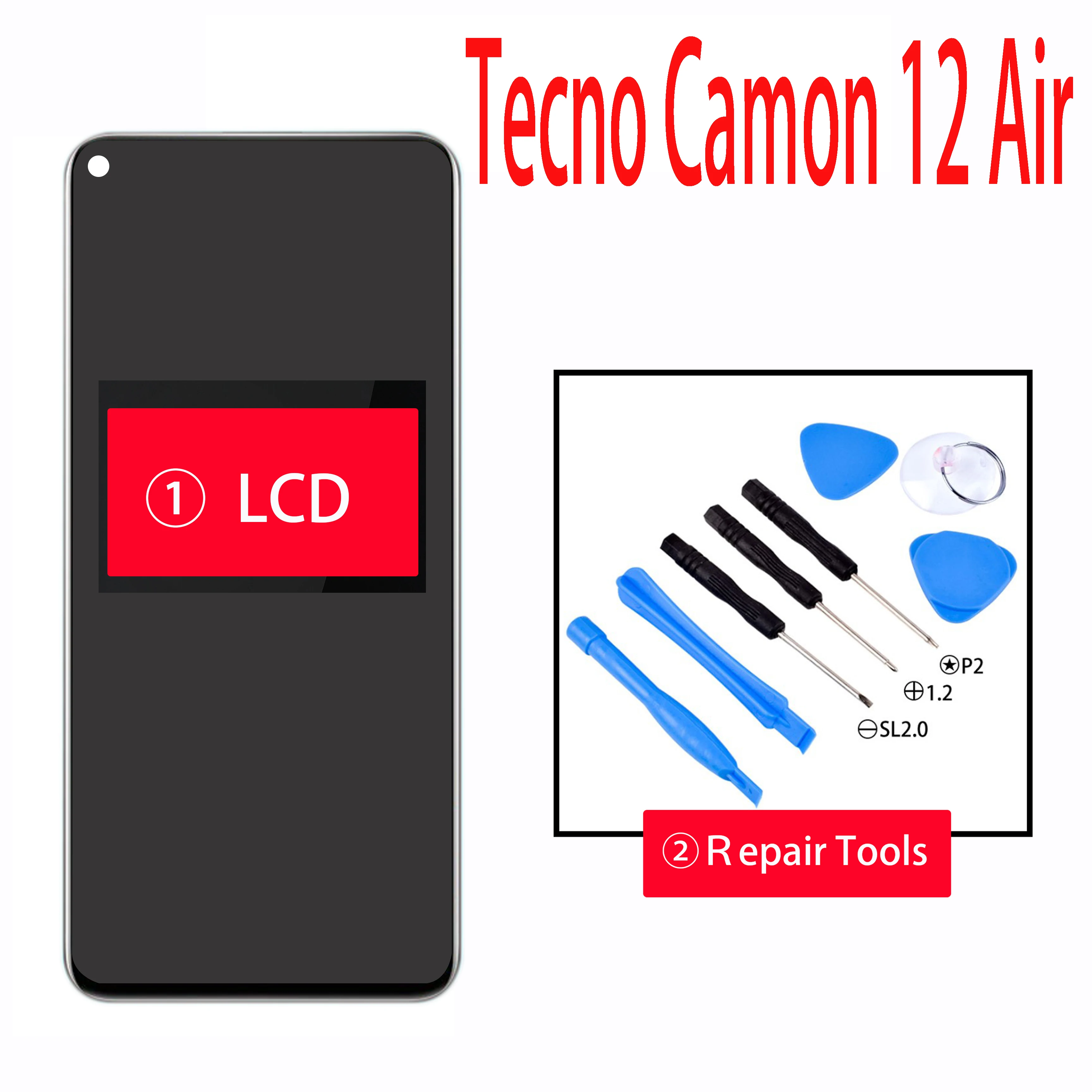 Новый ЖК дисплей Tecno Camon 12 Air кодирующий преобразователь сенсорного экрана в сборе