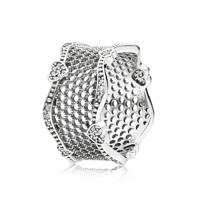 

Keris Store 100% 925 Sterling Silver 197706CZ LACE OF LOVE RING Retro Simple Personality Women's Gift Jewelry