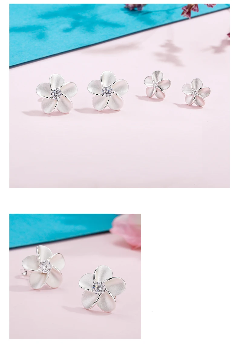 SA SILVERAGE AAA циркониевые серьги-кольца, модные ювелирные украшения для женщин стерлингового серебра 925 трендовые серьги-гвоздики серьги в виде цветка женские