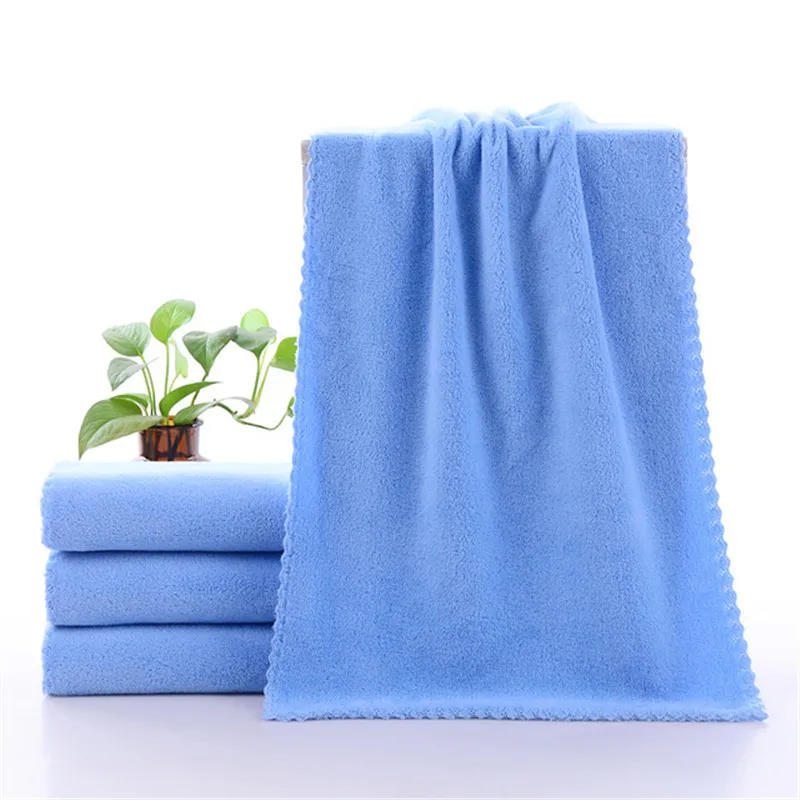 6 Colors Plain Hand Towel Coral Fleece Cleaning Towel Coral Velvet Soft Microfiber Hand Towel 35x75cm 2